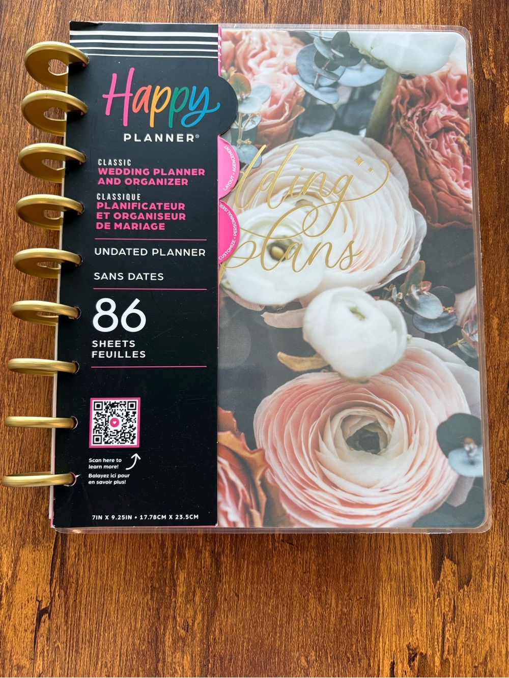 Happy Planner Floral Wedding Planner - Pink, Cream & Gold Accents